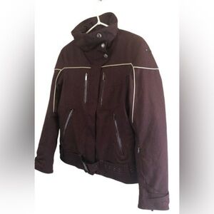 FLAWED, AS IS $25 SPYDER Women Ski Jacket Size 6/8 Plum Waterproof Moto GUC #002